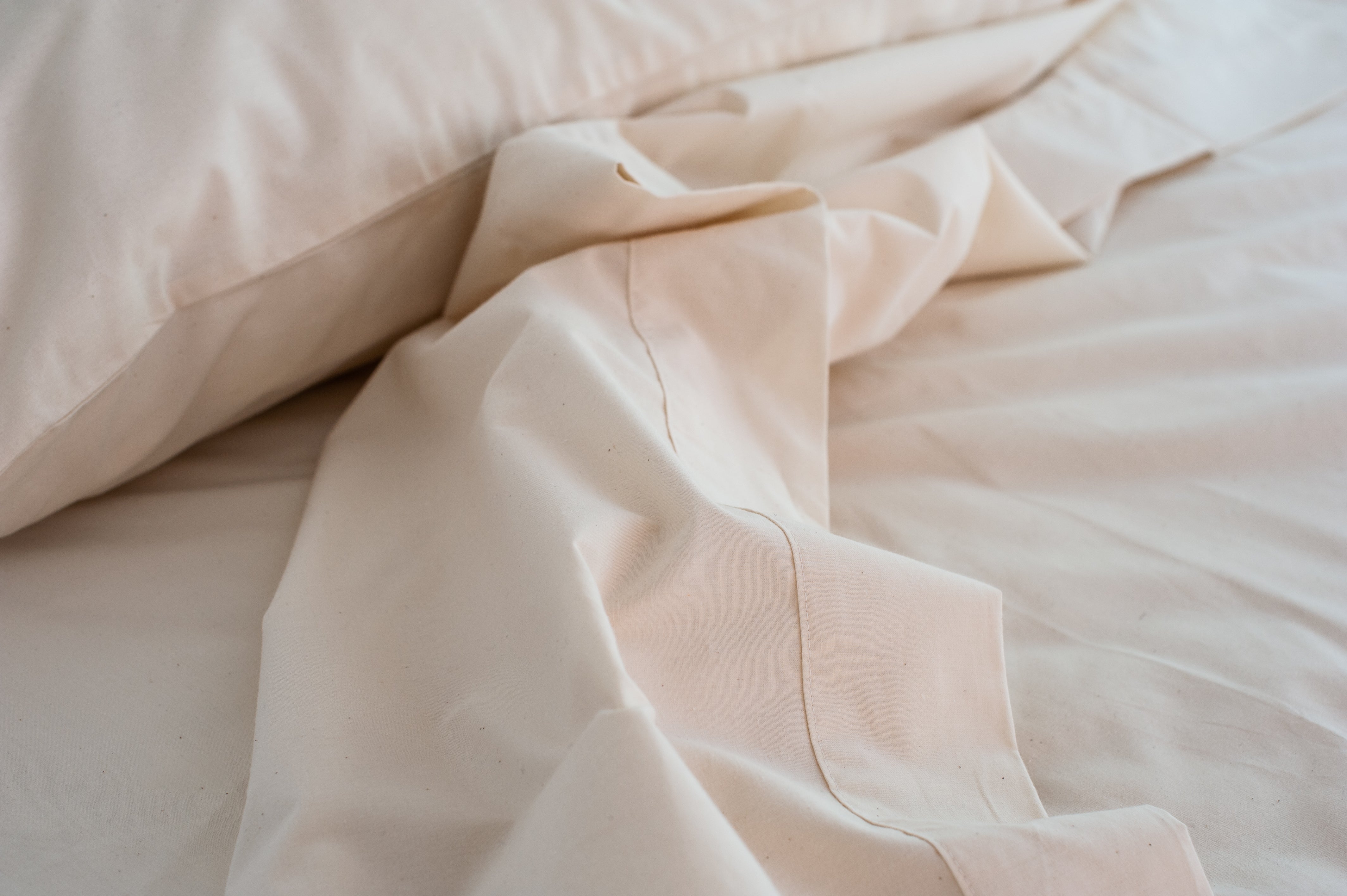 Bed Sheet Set Percale Natural Cotton Made in USA American