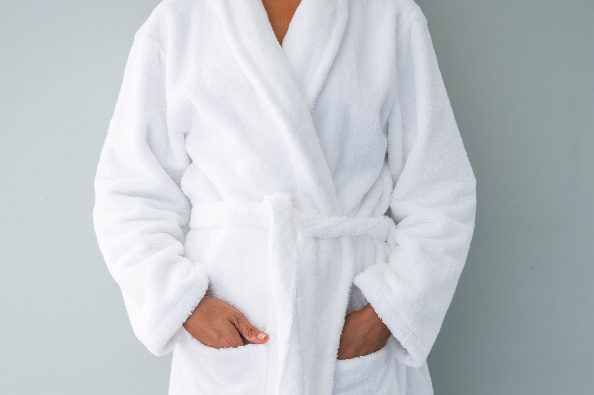 White terry towelling bath robe clearance