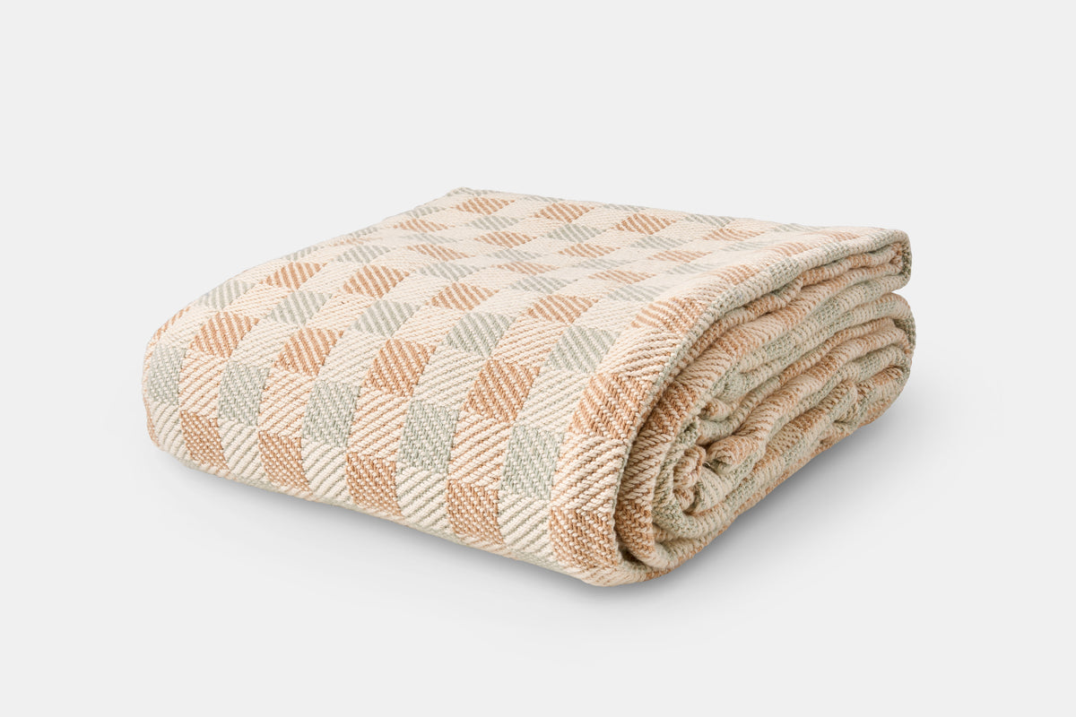 Block Pattern Cotton Blanket