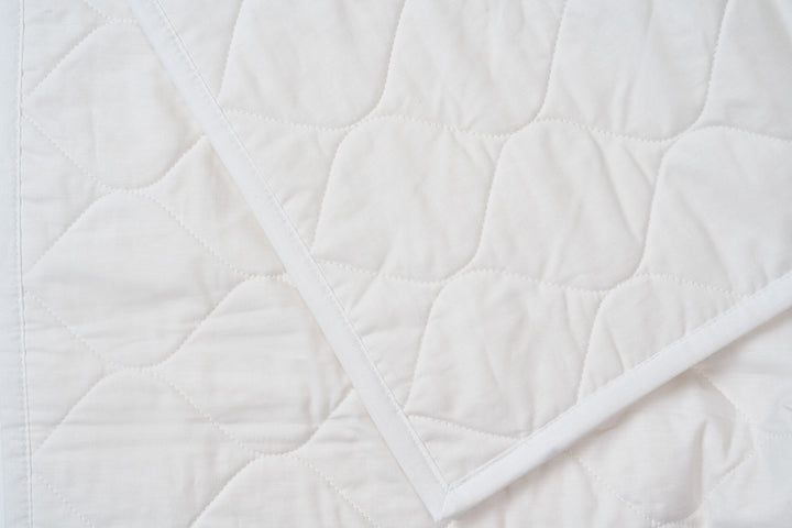 Close Up Color White Quilted Bedspread 100% Cotton Made in USA