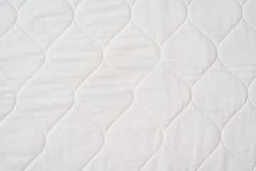 Closeup Color White Quilted Pillow Sham 100% Cotton Made in USA
