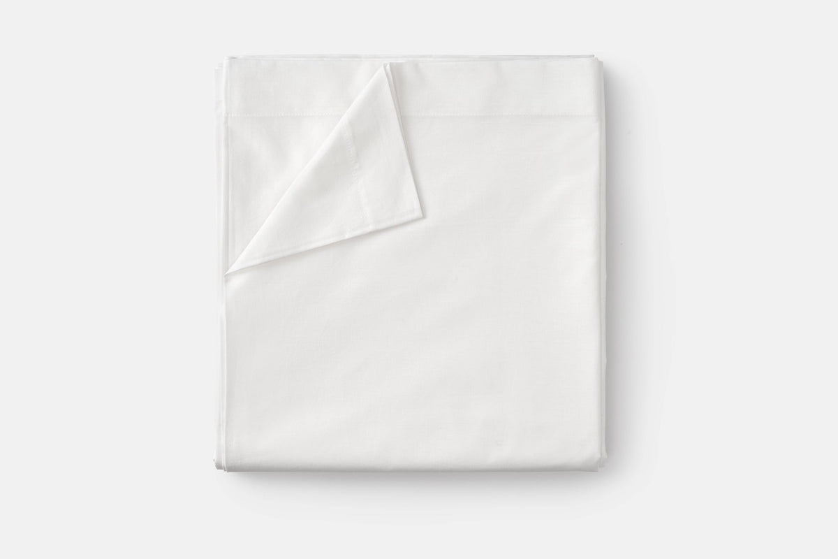 Folded White Single Flat Bed Sheet Irregular| [Separate] Cotton | American Made