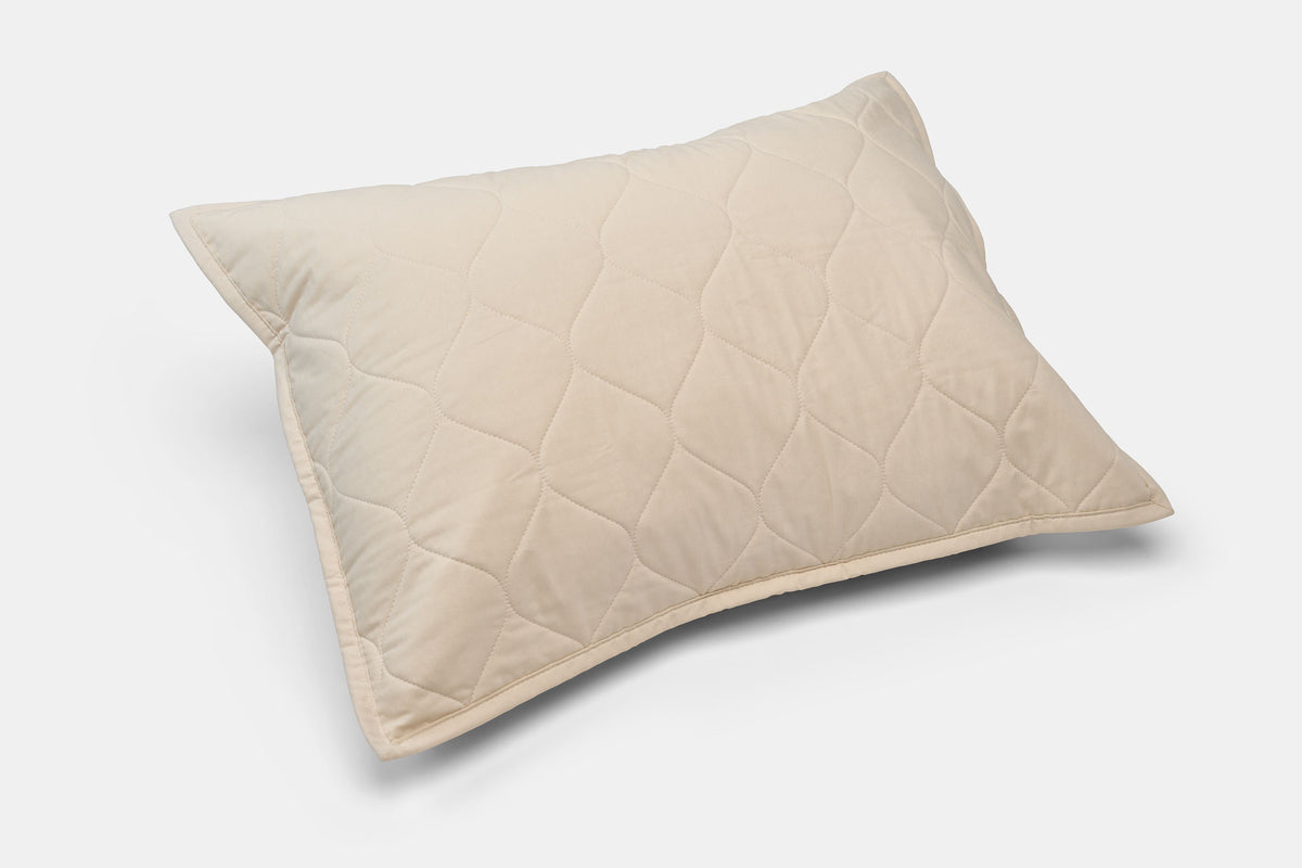 Front View Color Natural Quilted Pillow Sham 100% Cotton Made in USA
