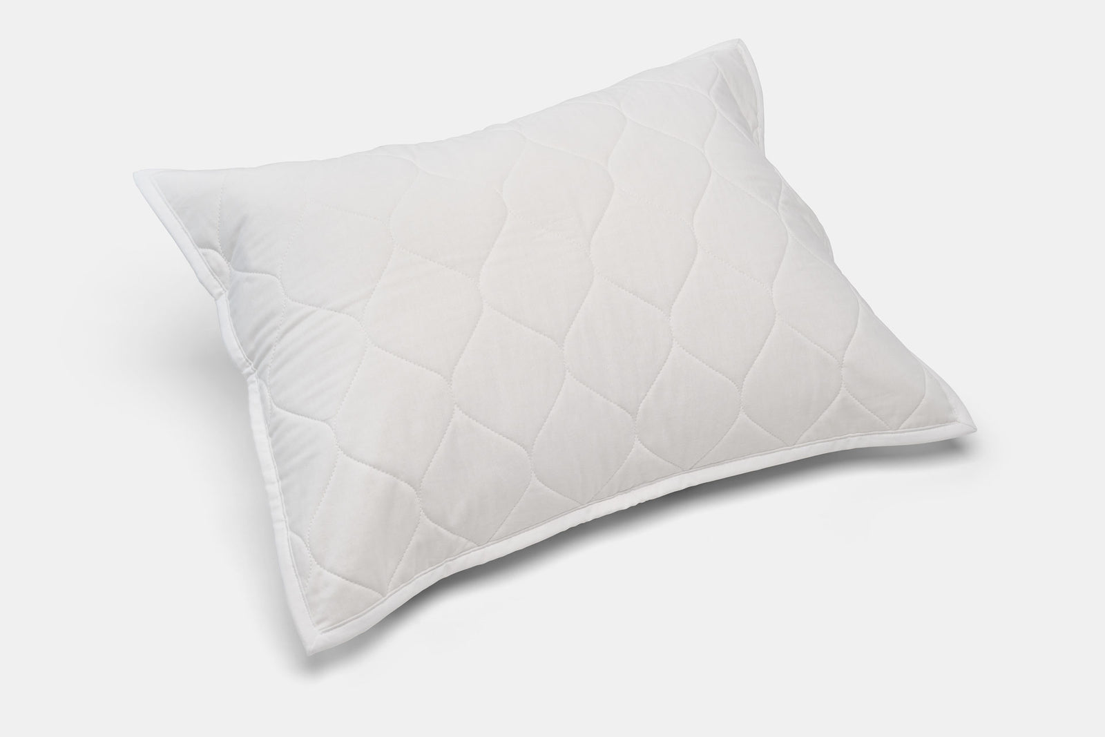 Front View Color White Quilted Pillow Sham 100% Cotton Made in USA