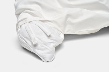 Hand Pull Closeup Color White Duvet (Quilt) Cover Set Natural Cotton Made in USA