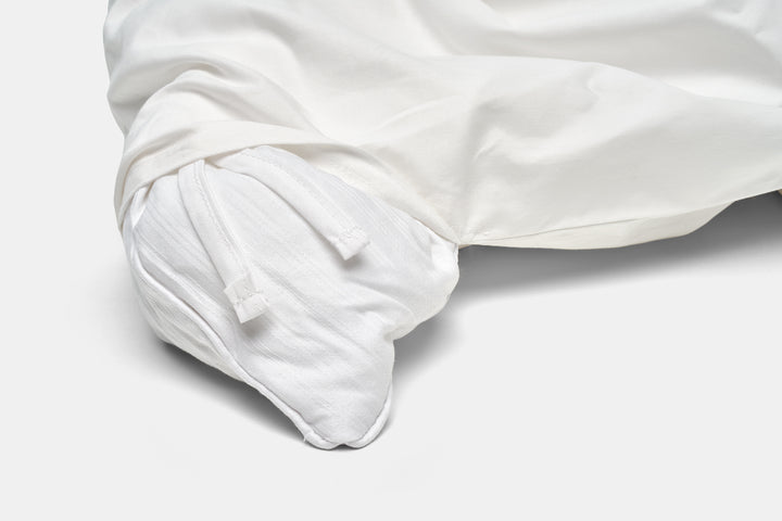 Hand Pull Closeup Color White Duvet (Quilt) Cover Set Natural Cotton Made in USA