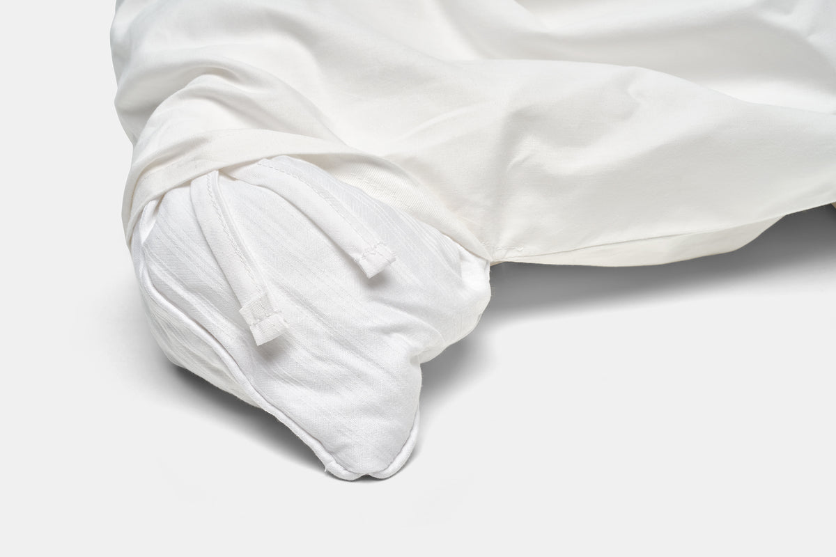 Hand Pull Closeup Color White Duvet (Quilt) Cover Set Natural Cotton Made in USA