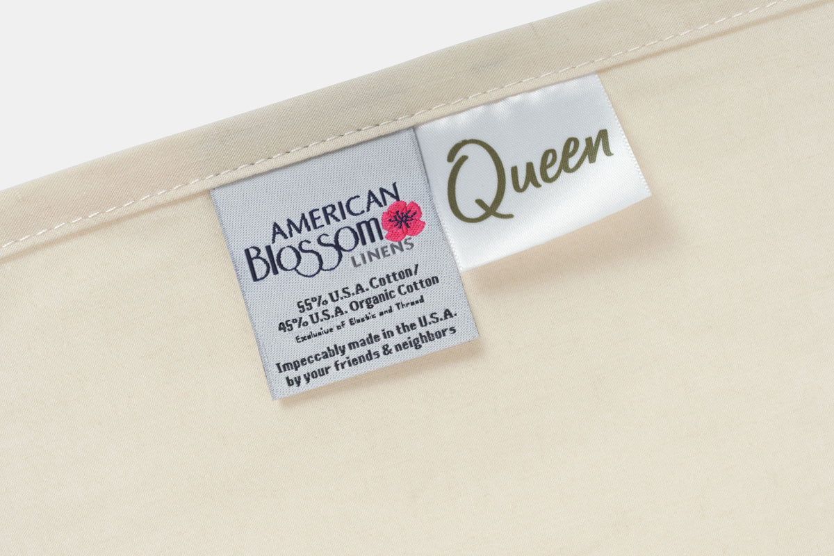 Label Single Flat Bed Sheet Irregular| [Separate] Cotton | American Made