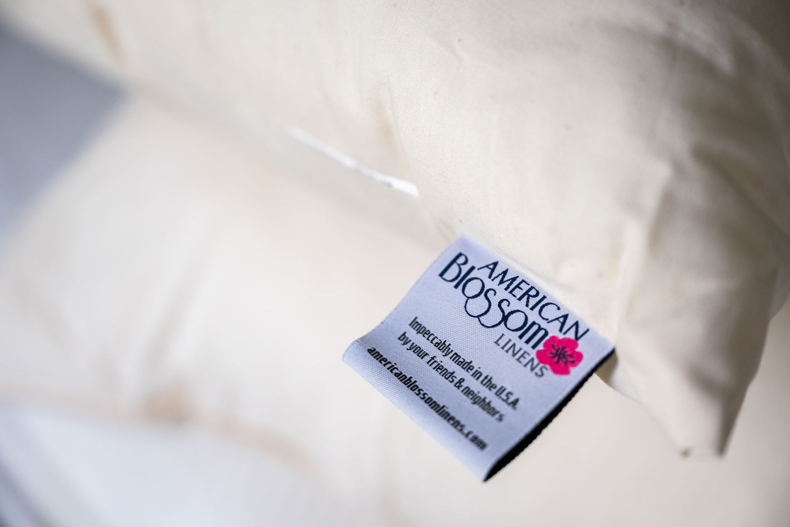 Label on Down Alternative Pillow with Recycled Polyester Fill