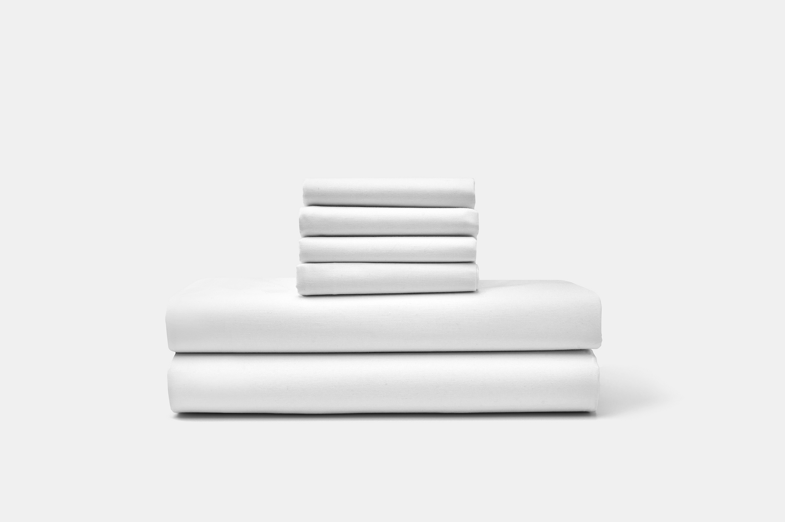 Sheet Set Stack Color White Bed Sheet Set Percale Natural Cotton Made in USA