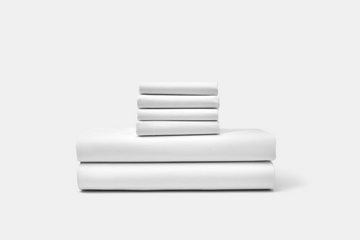 Sheet Set Stack Color White Bed Sheet Set Percale Natural Cotton Made in USA