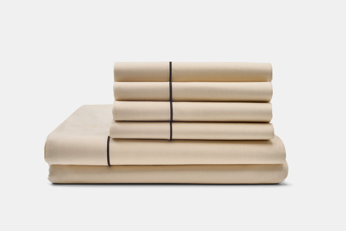 Cotton Piping Design Bed Sheet Set