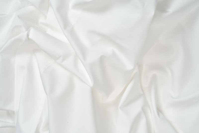 Closeup of Fabric Color White Bed Pillow Cases / Covers Natural Cotton Made In USA