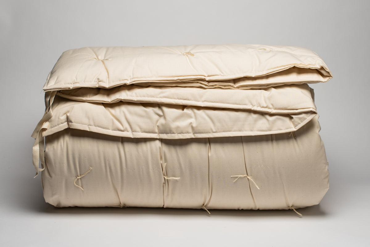 Front View of Folded Duvet Insert Bedding Duvet Insert / Comforter Natural Wool USA Made