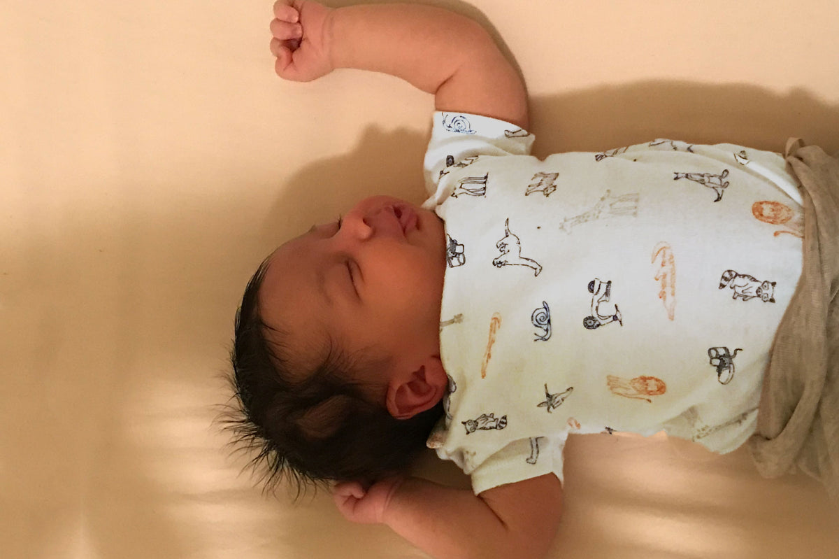 Baby in Crib Color Natural Baby Bedding Crib Sheet Soft Natural Cotton Made in USA