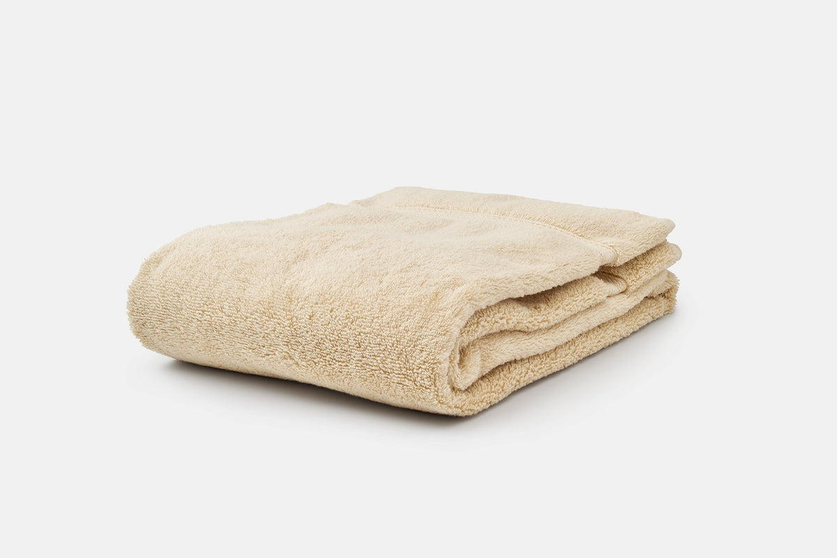 Folded Bath Towel Color Natural Bath Towels Ethically Made Luxury Cotton Made in USA