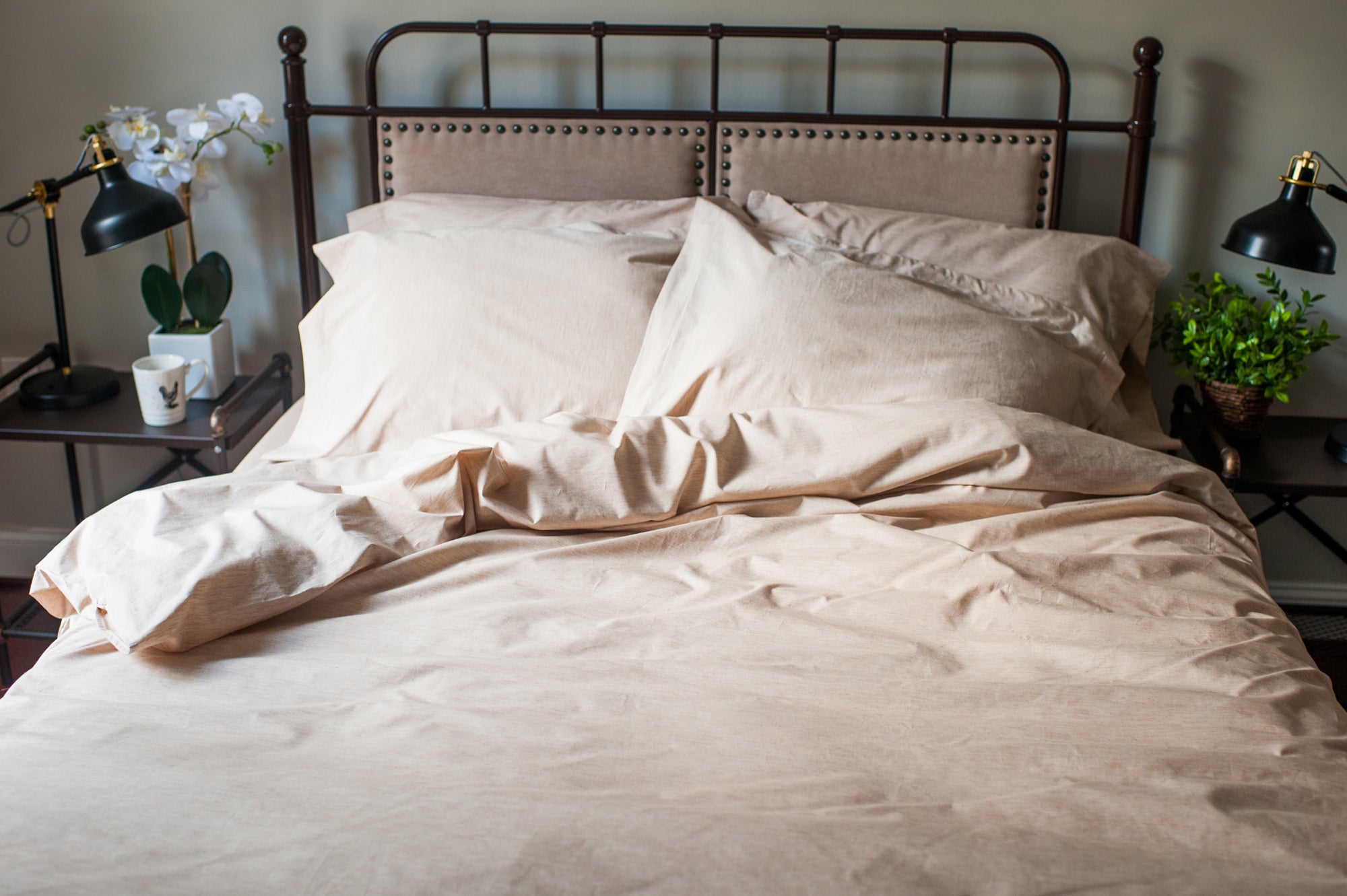 Folded Duvet Cover Set High Quality Foxfibre Colored Cotton Made in USA