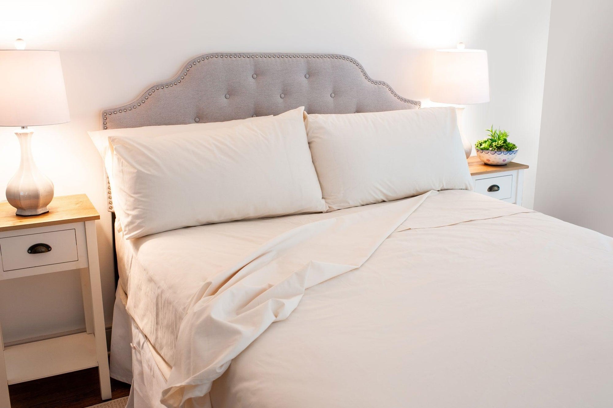 Folded Sheet Color Natural Single Flat Bed Sheet [Separate] Cotton American Made