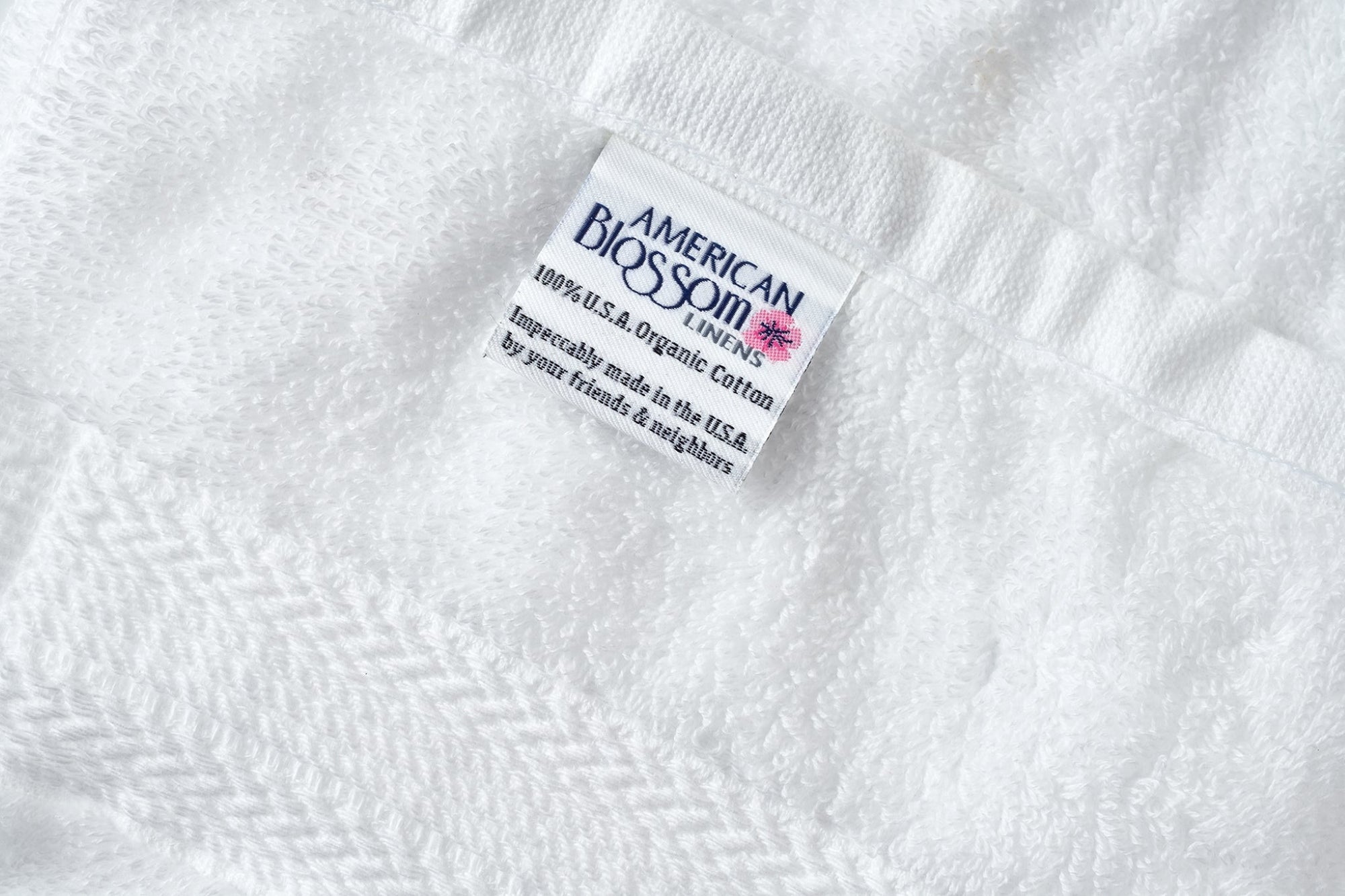 Stacked Bath Towels Color White and Natural Bath Towels Ethically Made Luxury Cotton Made in USA