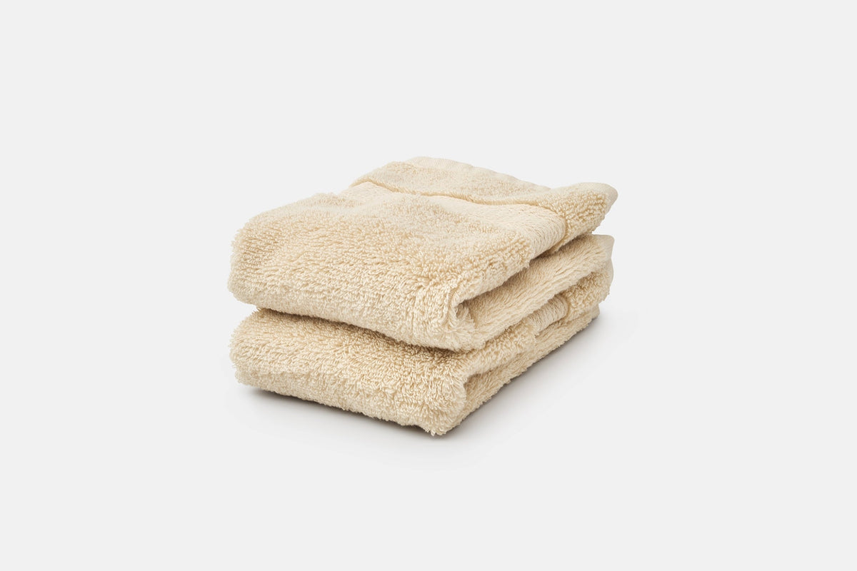 Stack of Washcloths Color Natural Bathroom Washcloths Luxury Natural Cotton Made in USA